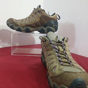 Oboz Women's SZ 10W Waterproof Hiking Shoe Sneaker Brown Purple .